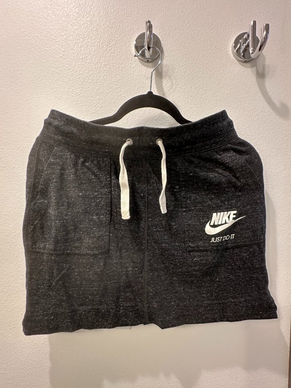 Nike Charcoal Gray Mini Skirt with White Drawstring